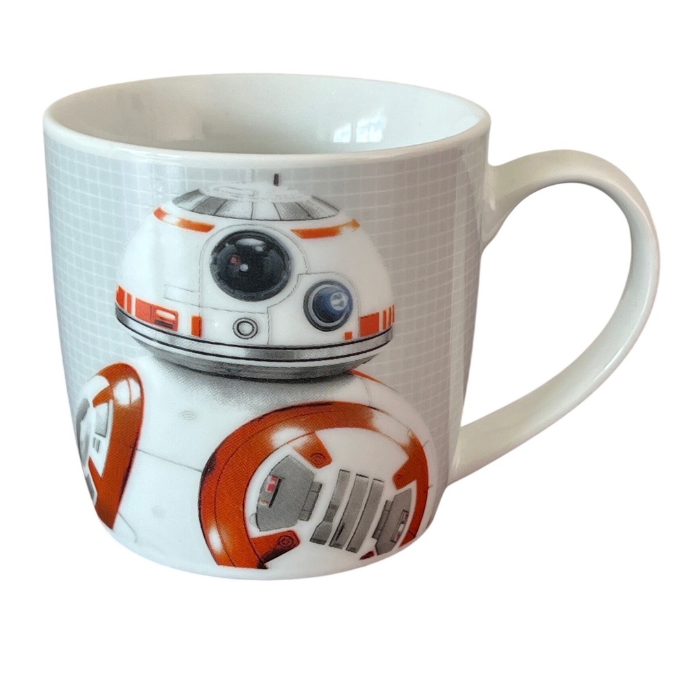 Star Wars BB-8 Droid Blueprint Ceramic Coffee Mug Zak Designs White Orange Grey